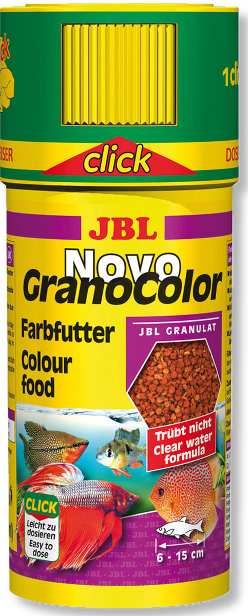 JBL NovoGranoColor Основной корм в форме гранул для особенно яркой окраски рыб, в банке с дозатором, 250 мл (120 г)JBL3010400 JBL NovoGranoColor Основной корм в форме гранул для особенно яркой окраски рыб, в банке с дозатором, 250 мл (120 г)JBL3010400JBL NovoGranoColor - Основной корм в форме гранул для особенно яркой окраски рыб, в банке с дозатором, 250 мл. (120 г.)