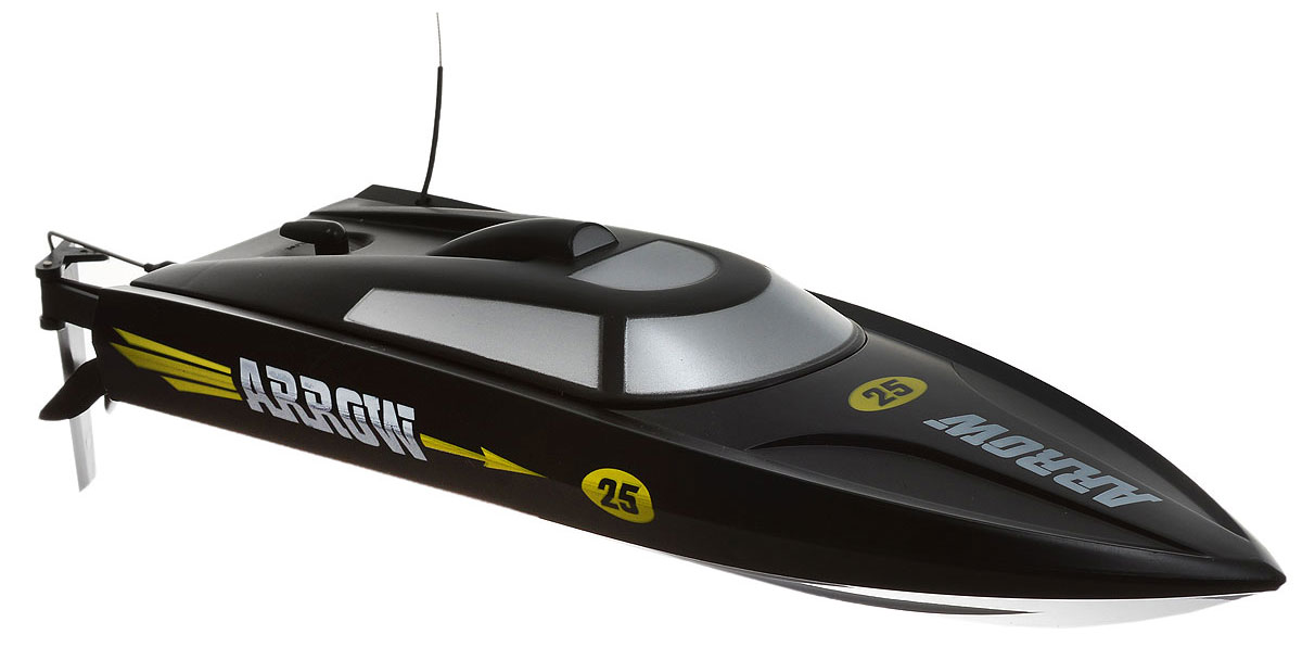 Pilotage Катер на радиоуправлении Arrow 25 RTRRC15830 Pilotage Катер на радиоуправлении Arrow 25 RTRRC15830Скоростной катер на радиоуправлении Pilotage Arrow 25 RTR может поместиться на ладони, но, несмотря на миниатюрный размер, развивает скорость до 25 км/ч. Благодаря скромным размерам модель легко транспортировать, и ее всегда можно взять с собой, отправляясь на водоем. Бассейн, озеро или пруд - любой водоем послужит для этой модели в качестве акватории. При помощи пульта управления катер может двигаться вперед, давать задний ход, поворачивать влево и вправо. Также имеется функция триммирование. Небольшой катер комплектуется мощным электромотором с водяным охлаждением типа 180. Водяное охлаждение двигателя позволяет длительное время кататься на максимальной скорости, не боясь перегрева. Катер работает от аккумулятора, зарядка которого осуществляется посредством зарядного устройства (входит в комплект). Для работы пульта управления необходимо купить 4 батарейки напряжением 1,5V типа АА (в комплект не входят).