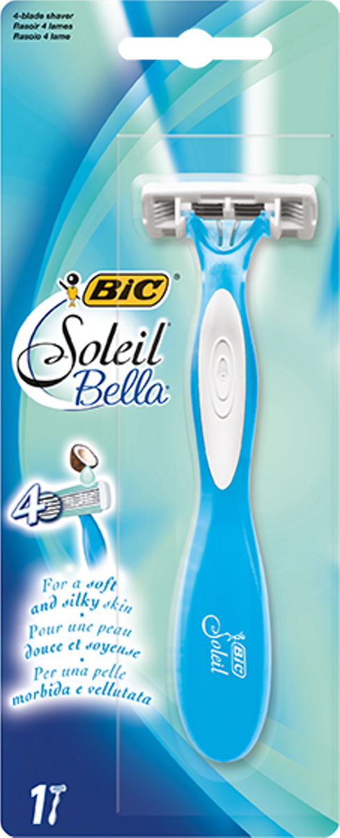 Bic Бритва Solleil Bella, бл.1 шт923038 Bic Бритва Solleil Bella, бл.1 шт9230384 высококачественных независимых лезвия. Плавающая головка. Двойная увлажняющая полоска с кокосовым молочком. Эргономичный дизайн, созданный специально для женщин. Мягкий прорезиненный корпус.