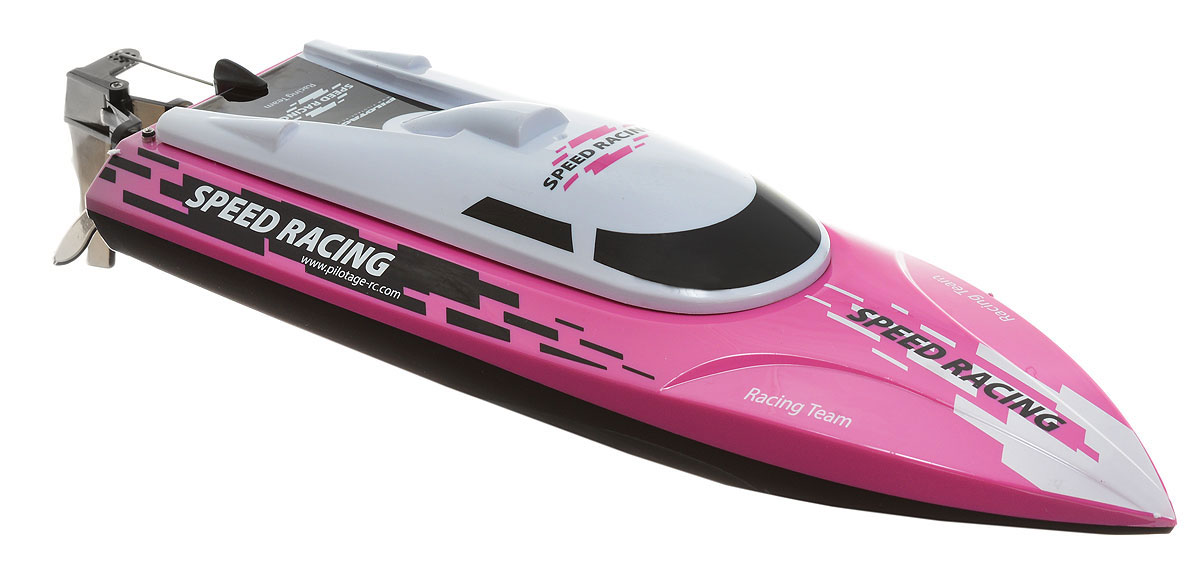 Pilotage Катер на радиоуправлении Speed Racing RTR цвет черный розовый белыйRC17309 Pilotage Катер на радиоуправлении Speed Racing RTR цвет черный розовый белыйRC17309Радиоуправляемый скоростной катер Pilotage Speed Racing RTR развивает скорость до 25 км/ч. Модель легко транспортировать, и ее всегда можно взять с собой, отправляясь на водоем. Гидродинамическая форма кабины обеспечивает низкое сопротивление лодки и водной поверхности. На модель установлены пластиковые винт и руль управления, мотор с медным сердечником. При заклинивании винта мотор автоматически отключается. Верхняя крышка закрывает агрегатный отсек и крепится на поворотном зажиме. Отличительной и, несомненно, удобной особенностью модели является механизм переворота. Если ваша лодка перевернулась в воде, вдали от берега, вы можете активировать механизм переворота с помощью комбинации команд. Теперь вам не придется плыть за обездвиженной лодкой. Интересным моментом является то, что катер включается только при соприкосновении с водой. Это выполнено для того, чтобы снизить риск поломки мотора водяного охлаждения. Бассейн, озеро, пруд, городской фонтан - любой водоем послужит...