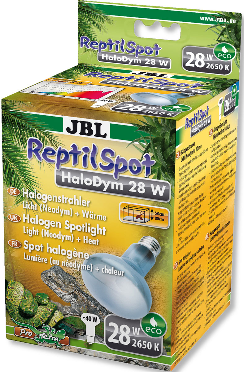 Галогеновая неодимовая лампа JBL ReptilSpot HaloDym для освещения и обогрева террариума, 28 ВтJBL6186600 Галогеновая неодимовая лампа JBL ReptilSpot HaloDym для освещения и обогрева террариума, 28 ВтJBL6186600JBL ReptilSpot HaloDym 28W - Галогеновая неодимовая лампа для освещения и обогрева террариума, 28 ватт