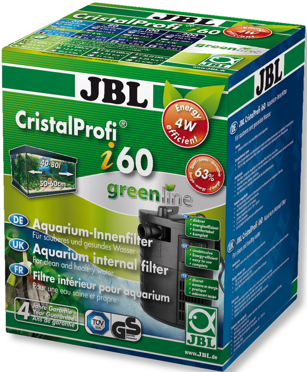 Внутренний угловой фильтр для аквариумов JBL CristalProfi i60 greenline 40-80 л, 150-420 л/чJBL6097100 Внутренний угловой фильтр для аквариумов JBL CristalProfi i60 greenline 40-80 л, 150-420 л/чJBL6097100JBL CristalProfi i60 greenline - Внутренний угловой фильтр для аквариумов 40-80 литров, 150-420 л/ч