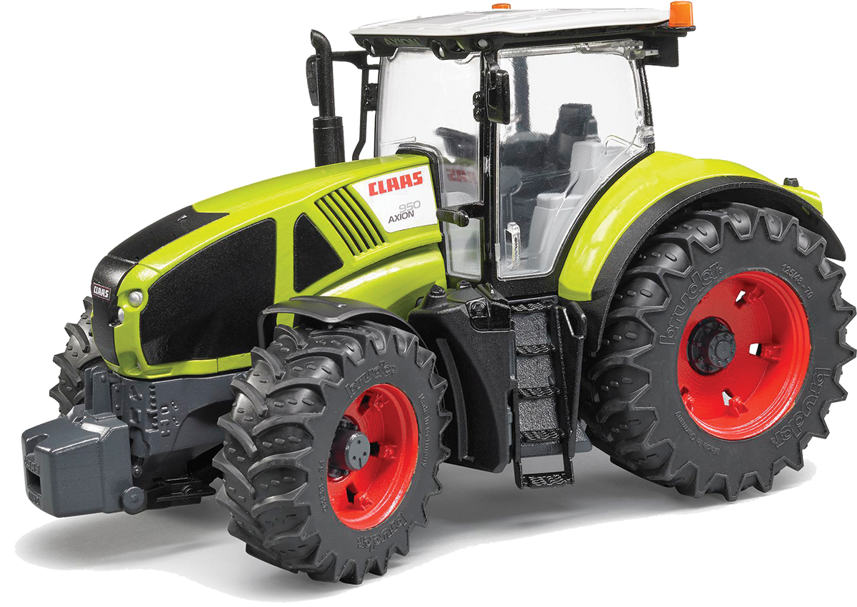 Bruder Трактор Claas Axion 95003-012 Bruder Трактор Claas Axion 95003-012Трактор Bruder Claas Axion 950 станет одной из любимых игрушек вашего ребенка! Модель выполнена из качественного и безопасного пластика. Кабина трактора застеклена, оборудована вращающимся рулем, креслом и рычагом управления. При повороте руля колеса изменяют свое направление. Капот трактора открывается, предоставляя доступ к двигателю. Отличная управляемость и комфорт достигаются за счет встроенного в ось маятника. Крупные колеса трактора с протекторами, что обеспечивает тихий ход машины и сохранность напольного покрытия. Игра с такой техникой развивает у ребенка логическое мышление и воображение, мелкую моторику, зрительное восприятие и память.