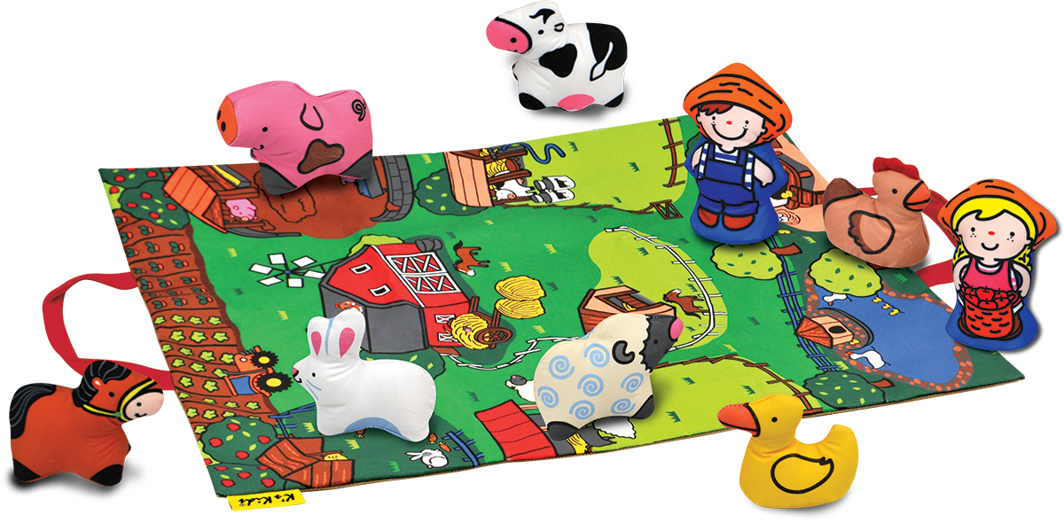 KS Kids Развивающая игрушка ФермаKA743 KS Kids Развивающая игрушка ФермаKA743Развивающая игрушка Ks Kids Ферма вызовет интерес у каждого малыша. Играйте, учите названия и придумывайте захватывающие истории. Коврик превращается в удобную сумку для хранения и переноски (крепление на липучках). Каждая игрушка обладает развивающим элементом: текстурой, пищалкой, шуршалкой или погремушкой. Животные и коврик выполнены из качественного и безопасного материала, который можно стирать.