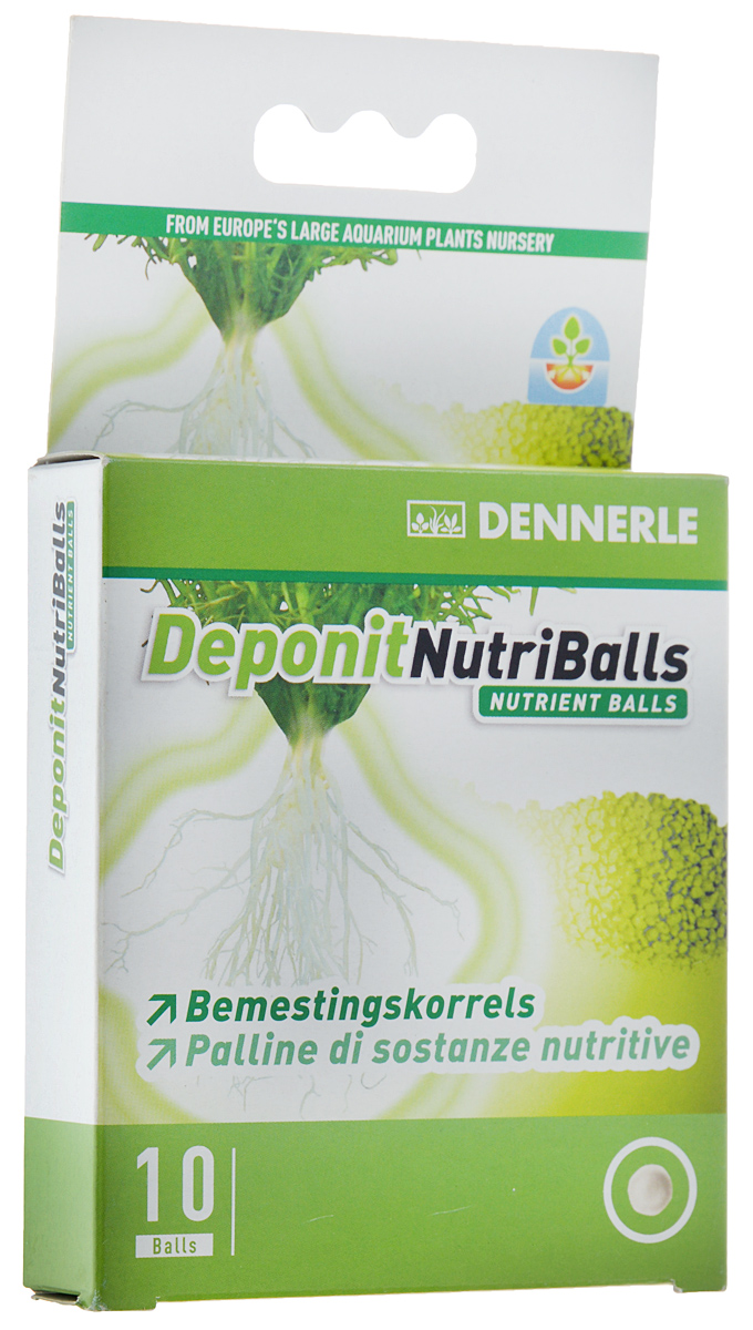 Удобрение для аквариумных растений Dennerle Deponit NutriBalls, виде шариков , 10 штDEN4558 Удобрение для аквариумных растений Dennerle Deponit NutriBalls, виде шариков , 10 штDEN4558Корневое удобрение для аквариумных растений Dennerle Deponit NutriBalls в виде шариков. - Запас питательных веществ для всех корневых аквариумных растений. - Идеально для новых растений и как вспомогательное удобрение. - Содержит железо и важные микроэлементы. - Усиливает рост растений от корней. Дозировка: углубите в грунт около корней от 1 до 4 шариков в зависимости от размера растения. Достаточно на 6-12 месяцев. Вес: 28 г. Количество: 10 шт. Товар сертифицирован.
