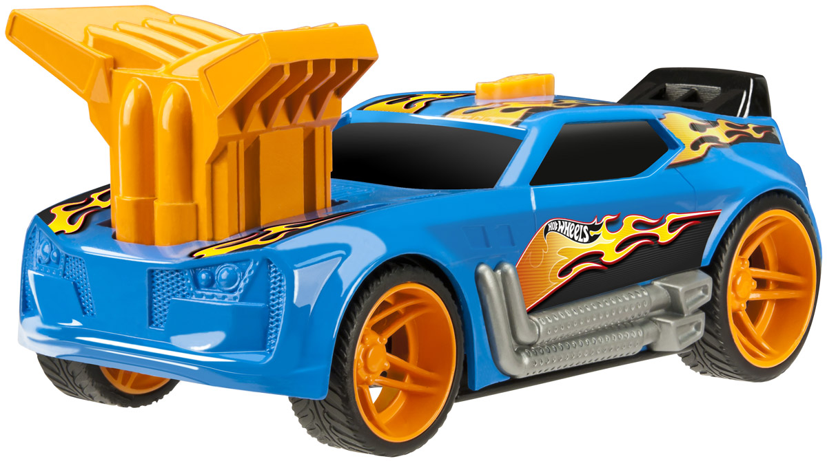 Hot Wheels Машинка Turbo Rush TwinductionHW91611 Hot Wheels Машинка Turbo Rush TwinductionHW91611Гоночная машинка Hot Wheels Turbo Rush. Twinduction - отличный подарок для мальчика к любому празднику! Машинка с агрессивным дизайном выглядит очень ярко и оригинально: синий кузов декорирован языками пламени, что очень гармонично сочетается с ярко-оранжевыми дисками колес. Массивный турбонаддув, расположенный на капоте машины, также выглядит очень эффектно. Для того чтобы запустить машинку в движение, необходимо нажать на выступающий двигатель до упора, затем на кнопку, расположенную на крыше автомобиля. Машинка выполнена из высококачественных ударопрочных материалов, такая игрушка станет надежной и долговечной.