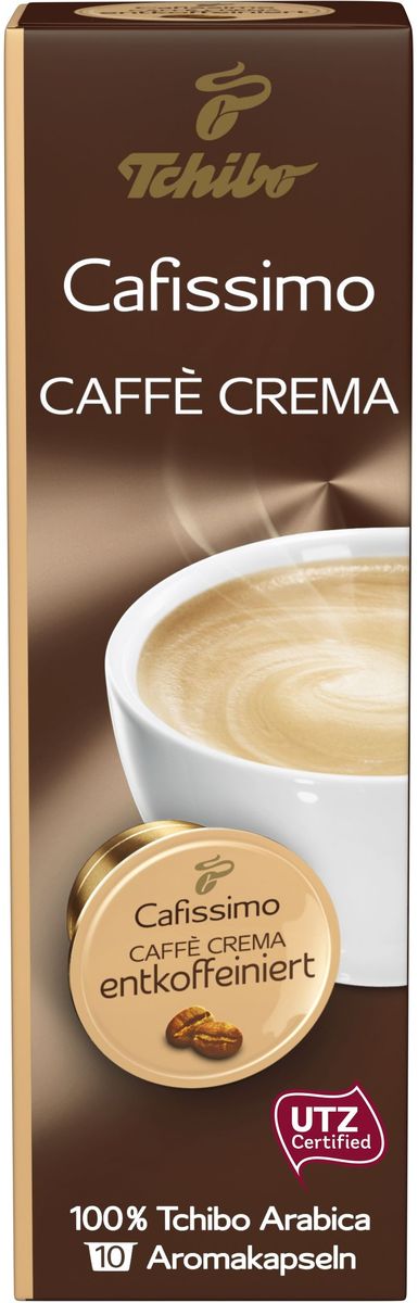 Cafissimo Caffe Crema Entkoffeiniert кофе в капсулах, 10 шт483648 Cafissimo Caffe Crema Entkoffeiniert кофе в капсулах, 10 шт483648Кофе в капсулах Чибо Кафиссимо Кафе крема Энткоффеиниэрт отличается мягким вкусом и нежным бархатным ароматом. Бленд без кофеина состоит из зерен 100% Арабики из разных видов: Арабика из Бразилии придает кофе приятный аромат жареных орехов и наполняет его нежным цитрусовым вкусовым букетом; Арабика из Эфиопии добавляет легких пряных ноток и длительное бархатистое послевкусие; Арабика из Гватемалы насыщает ароматом тропических цветов и сладковатым ванильным вкусом. Состав: 100 % Арабика. Содержание кофеина: 0,1%. Интенсивность: 6/10. Количество: 10 капсул по 8 г. Регион: Бразилия, Эфиопия, Гватемала. Хранить в сухом прохладном месте