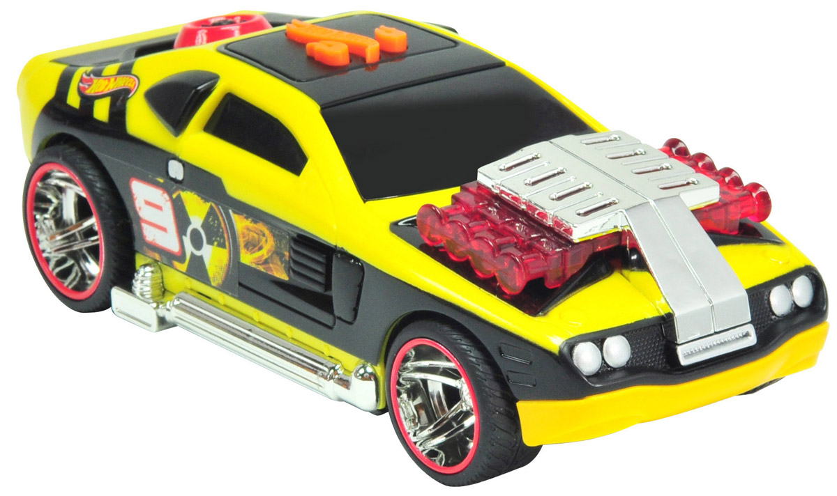 Hot Wheels Машинка Flash Drifter HollowbackHW90501 Hot Wheels Машинка Flash Drifter HollowbackHW90501Машинка Hot Wheels Flash Drifter. Hollowback выглядит очень ярко и эффектно благодаря своему оригинальному дизайну. Насыщенный желтый цвет гармонично сочетается с черным и красным, а декоративные наклейки на кузове машины напоминают о том, что перед нами - гоночный автомобиль. Электромеханическая машинка - отличный подарок для каждого мальчишки! Нажмите на кнопку, расположенную на кузове автомобиля, и он заведется: замигают лампочки, вы услышите звук работающего мотора и лязг шин, затем машина стремительно рванет вперед и после непродолжительного заезда на большой скорости остановится, совершив эффектный разворот! Рекомендуется докупить 3 батарейки напряжением 1,5V типа ААА/LR03 (товар комплектуется демонстрационными).