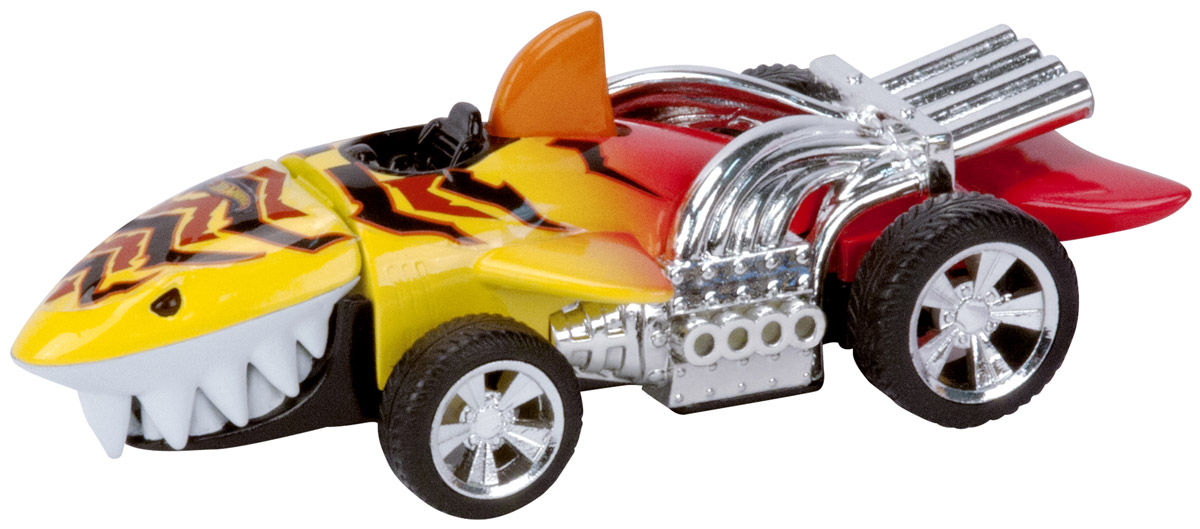 Hot Wheels Машинка Fighters SharkruiserHW90574 Hot Wheels Машинка Fighters SharkruiserHW90574Яркая машинка Hot Wheels Sharkruiser из серии Fighters, выполненная в виде зубастой акулы - отличный выбор подарка для любого мальчишки, особенно если он любит необычные автомобили! У модели светятся глаза и пасть, игрушка оснащена потрясающе реалистичными звуковыми эффектами и подвижными элементами корпуса. При нажатии на плавник в верхней части корпуса игрушки, хищник открывает пасть и клацает зубами. Fighters - это новая серия машинок Hot Wheels со световыми и звуковыми эффектами, работающих от батареек. Машинка изготовлена из высококачественного пластика. Игрушка имеет как игровую, так и коллекционную ценность. Рекомендуется докупить 2 батарейки напряжением 1,5V типа LR44/AG13 (товар комплектуется демонстрационными).