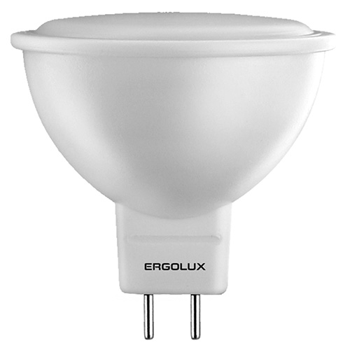 Лампа светодиодная Ergolux LED-JCDR-5W-GU5.3-3K, теплый свет, цоколь GU5.3, 5 Вт12156 Лампа светодиодная Ergolux LED-JCDR-5W-GU5.3-3K, теплый свет, цоколь GU5.3, 5 Вт12156Лампа светодиодная Ergolux - новое решение в светотехнике. Светодиодная лампа экономит до 90% электроэнергии благодаря низкой потребляемой мощности. Лампа не содержит ртути и других вредных веществ, экологически безопасна и не требует утилизации. Срок службы в 2,5-3 раза дольше энергосберегающей лампы и в 30 раз дольше лампы накаливания. Обладает высокой ударопрочностью благодаря корпусу из пластика и металла. Мгновенно включается, не мерцает во время работы. Светодиодные лампы идеально подходят для основного и акцентного освещения интерьеров, витрин, декоративной подсветки. Кроме того, они создают уютную атмосферу и позволяют экономить электроэнергию уже с первого дня использования. Эффективность: 72 лм/Вт. Напряжение: 172-265 В. Индекс цветопередачи (Ra): 77+. Угол светового пучка: 100°. Использовать при температуре: от -30° до +40°. Коэффициент пульсации: