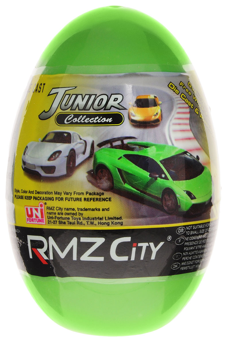 Uni-Fortune Toys Яйцо с моделью автомобиля340000S-36Q Uni-Fortune Toys Яйцо с моделью автомобиля340000S-36QКаждый мальчик будет рад яйцу с сюрпризом, ведь в нем спрятана металлическая модель машинки в масштабе 1/64. В серии RMZ City всего представлено 9 моделей. Машинка отлично развивает скорость на гладкой поверхности, если ее подтолкнуть, и в точности повторяет внешний вид настоящего автомобиля.