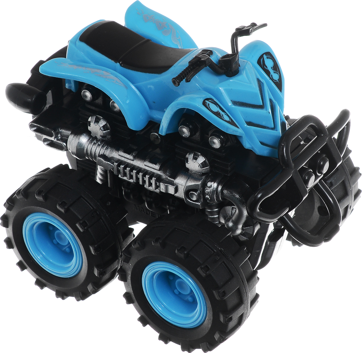 Big Motors Квадроцикл инерционный 4 WD цвет синий806B_синий Big Motors Квадроцикл инерционный 4 WD цвет синий806B_синийКвадроцикл инерционный Big Motors 4WD станет любимой игрушкой вашего малыша. Игрушка представляет собой мощный квадроцикл с большими колесами. Игрушка оснащена инерционным механизмом. Достаточно немного подтолкнуть ее вперед или назад, а затем отпустить, и она сама поедет в ту же сторону. Ваш ребенок будет увлеченно играть с этим квадроциклом, придумывая различные истории. Порадуйте его таким замечательным подарком!