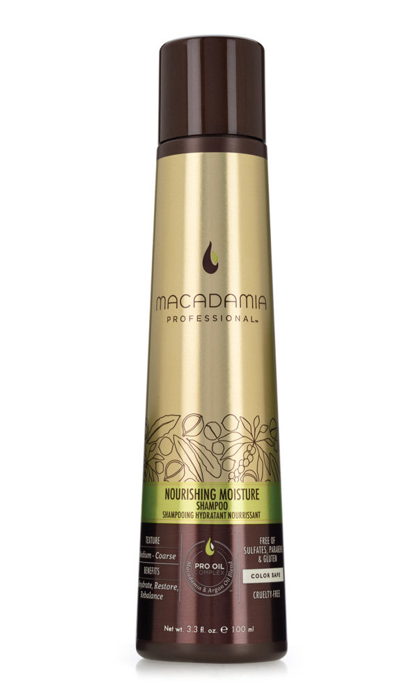 Macadamia Professional Шампунь питательный для всех типов волос, 100 мл100201 Macadamia Professional Шампунь питательный для всех типов волос, 100 мл100201Шампунь Macadamia Professional обеспечивает сбалансированное питание, восстанавливает баланс влажности нормальных и сухих волос. Эксклюзивный комплекс Pro Oil Complex с маслами макадамии и арганы дает увлажнение, укрепление и восстановление волос. Масла авокадо, лесного ореха и витамины А, С, Е обеспечивают антивозрастной уход. Применение шампуня защищает волосы от воздействия неблагоприятных факторов окружающей среды.