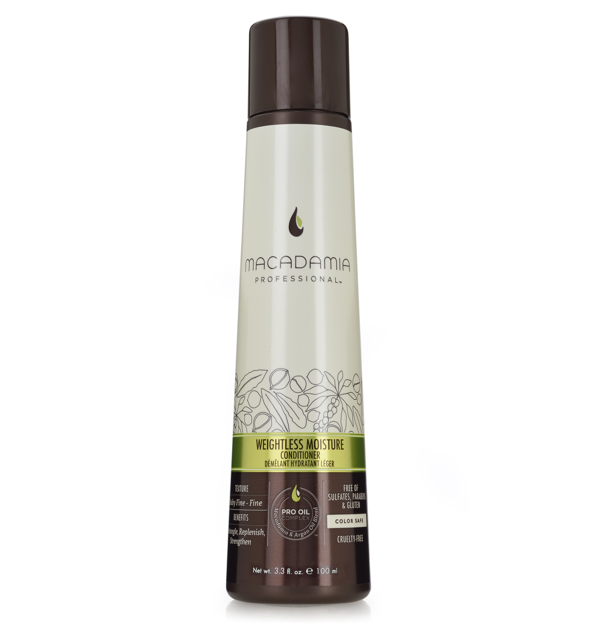 Macadamia Professional Кондиционер увлажняющий для тонких волос, 100 мл200102 Macadamia Professional Кондиционер увлажняющий для тонких волос, 100 мл200102Ультра легкая формула кондиционера Macadamia Professional не утяжеляет тонкие волосы. Эксклюзивный комплекс Pro Oil Complex с маслами макадамии и арганы придает гладкость, плотность и объем тонким волосам. Насыщен питательными маслами авокадо, грецкого ореха, обеспечивает шелковистость, мягкость, блеск и защиту от негативного действия УФ-лучей. Сочетание коллагена и витаминов А, С и Е придает волосам прочность.