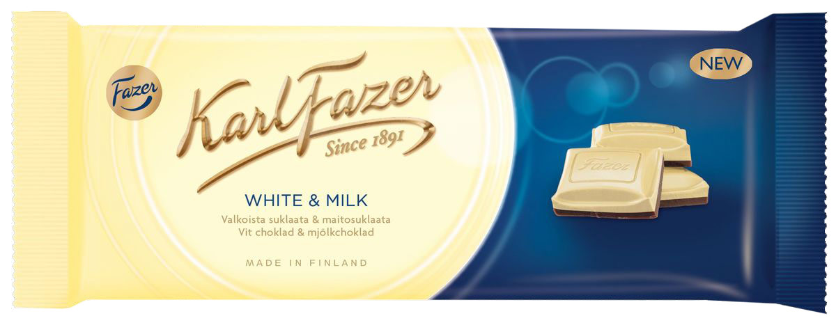 Karl Fazer Белый шоколад с молочным шоколадом, 100 г5854 Karl Fazer Белый шоколад с молочным шоколадом, 100 г5854Karl Fazer - шоколад, который тает во рту. Секрет в том, что шоколад Karl Fazer до сих пор производится по традиционному рецепту только из свежего молока.