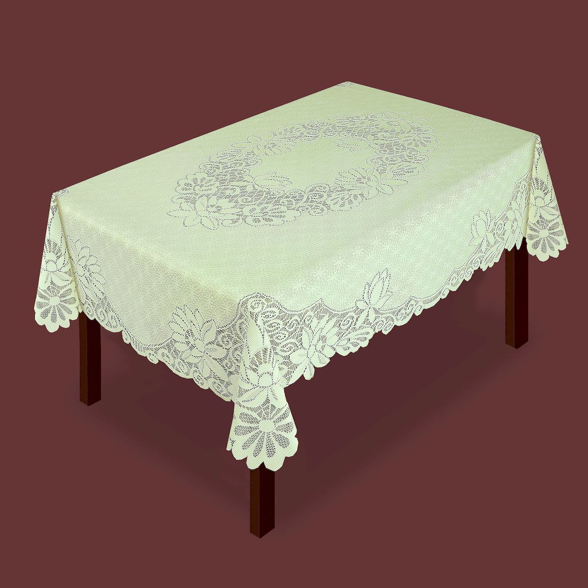 Скатерть Zlata Korunka, прямоугольная, цвет: фисташковый, 145 x 95 см. 8004880048 Скатерть Zlata Korunka, прямоугольная, цвет: фисташковый, 145 x 95 см. 8004880048Великолепная скатерть Zlata Korunka, выполненная из полиэстера жаккардового переплетения, органично впишется в интерьер любого помещения, а оригинальный дизайн удовлетворит даже самый изысканный вкус. Изделие не скользит со стола, легко стирается и прослужит вам долгое время. Скатерть создаст праздничное настроение и станет прекрасным дополнением интерьера гостиной, кухни или столовой.