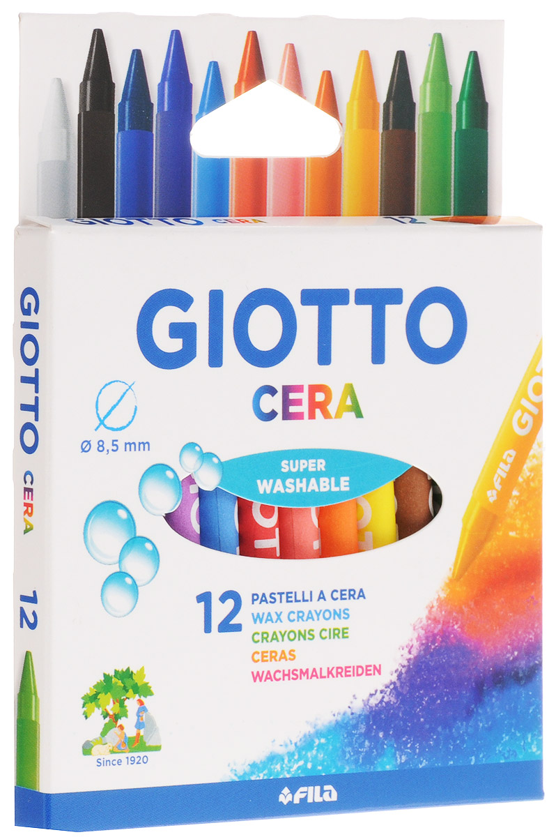 Giotto Восковые карандаши Cera 12 цветов281200 Giotto Восковые карандаши Cera 12 цветов281200Восковые карандаши Glotto Cera прекрасно подойдут для развития детского творчества. Карандаши изготовлены на основе полимерных восков, натуральных наполнителей и высококачественных пигментов. Они не пачкаются, не ломаются, прочные, без запаха. Карандаши отличаются яркими и насыщенными цветами, позволяют проводить мягкие и ровные штрихи. Легко стираются, не оставляют следов, отстирываются. Восковые карандаши помогут ребенку развить творческие способности, воображение, цветовосприятие, мелкую моторику рук, усидчивость и аккуратность. В комплекте 12 восковых карандашей, каждый из которых упакован с бумажную гильзу. Порадуйте своего ребенка таким восхитительным подарком!