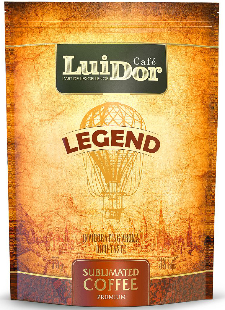 Luidor Legend кофе растворимый сублимированный, 75 г5060468280531 Luidor Legend кофе растворимый сублимированный, 75 г5060468280531Кофе LUIDOR Legend - оригинальное сочетание арабики из Гватемалы с добавлением робусты из Индонезии.