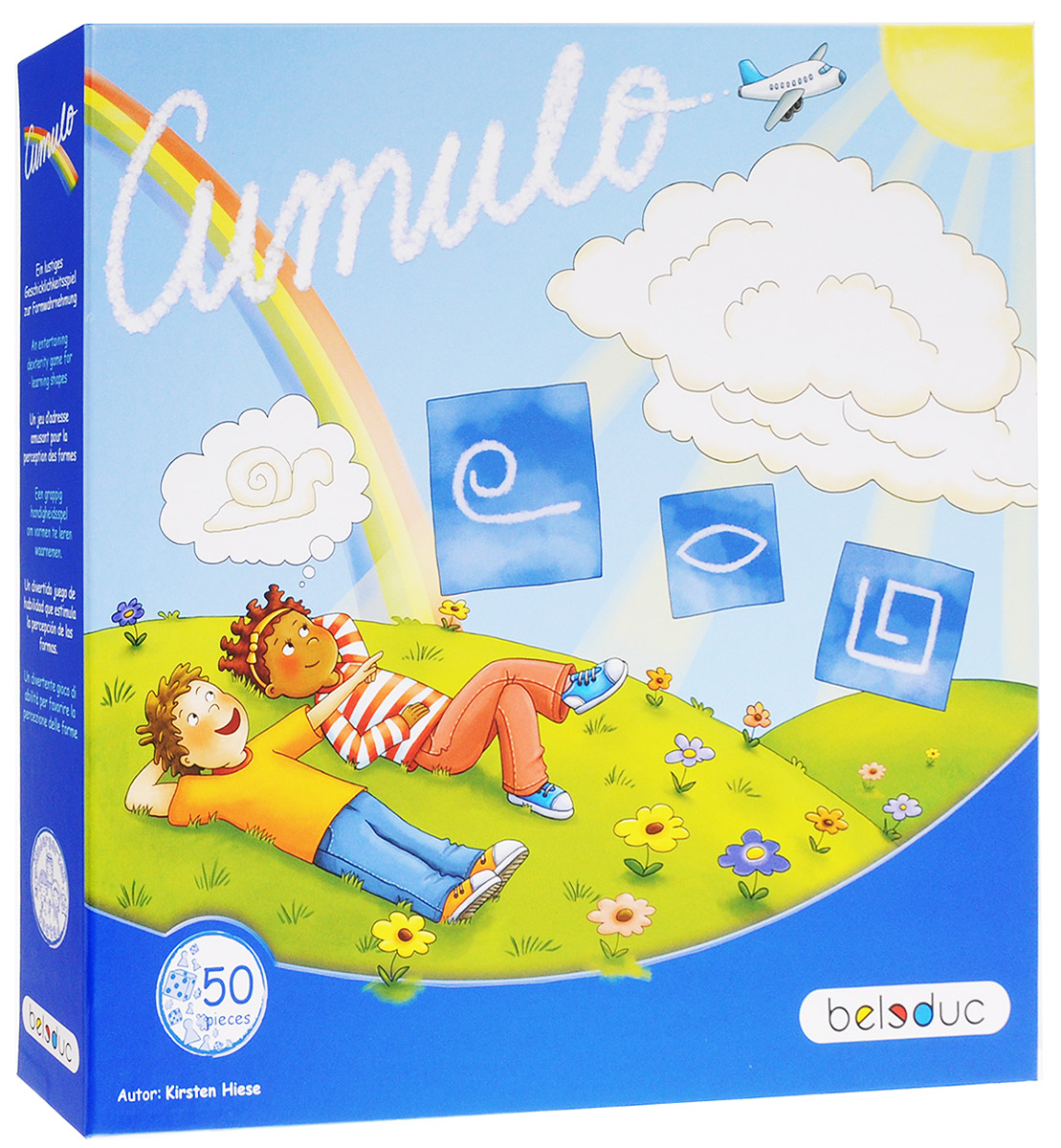 Beleduc Обучающая игра Кумуло22325 Beleduc Обучающая игра Кумуло22325Обучающая игра Beleduc Кумуло - увлекательная настольная игра для детей в возрасте от 4 лет. В процессе игры дети изучают геометрические фигуры на примере облаков различных форм. Хорошее зрительное восприятие поможет игрокам искать и узнавать различные фигуры. Включив воображение, можно увидеть в простых формах удивительные предметы и придумать о них истории. Игра способствует развитию фантазии. Наступил замечательный летний день. Кругом голубое небо. Но вдруг неожиданно собираются тучи. Начинается сильный дождь и штормовой ветер. К счастью, ураган вскоре утихает и когда начинает светить солнце, появляется радуга. Дети выбегают на улицу. Они смотрят на причудливые формы облаков и распознают в них удивительные предметы. На картонных карточках изображены формы, которые нужно воспроизвести с помощью цепи. Остальные игроки ищут соответствующие формы на деревянных карточках. Тот, кто найдет первым, забирает карточку себе. В зависимости от версии игры, человек, который...