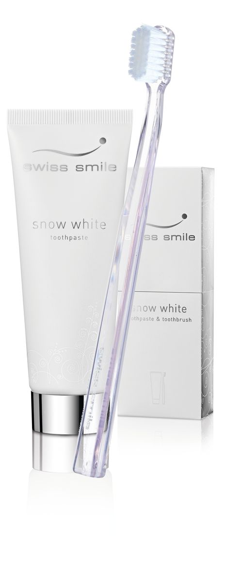 Swiss Smile Набор, состоящий из отбеливающей зубной пасты Snow White и отбеливающей зубной щетки976091-009 Swiss Smile Набор, состоящий из отбеливающей зубной пасты Snow White и отбеливающей зубной щетки976091-0091 отбеливающая зубная паста 75 мл, 1 отбеливающая зубная щётка прозрачного цвета , оригинальная упаковка