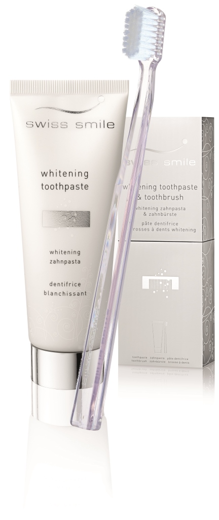 Swiss Smile Набор, состоящий из отбеливающей зубной пасты и отбеливающих зубных щеток Санкт Моритц (St.Moritz)979634-960 Swiss Smile Набор, состоящий из отбеливающей зубной пасты и отбеливающих зубных щеток Санкт Моритц (St.Moritz)979634-960Набор, состоящий из пасты зубной отбеливающей «Swiss smile» (75 мл) и щетки зубной отбеливающей прозрачного цвета «transporent» «Swiss smile» Назначение: использование средств, входящих в набор, обеспечит непревзойденное сияние и придаст блеск Вашим зубам благодаря эксклюзивной формуле отбеливающей зубной пасты «Swiss smile» и уникальной густой щетине отбеливающей зубной щетки - из ультратонкого волокна в центре щетки и расположенной вокруг двухкомпонентной щетины для микрополировки, пропитанной раствором фторида натрия.