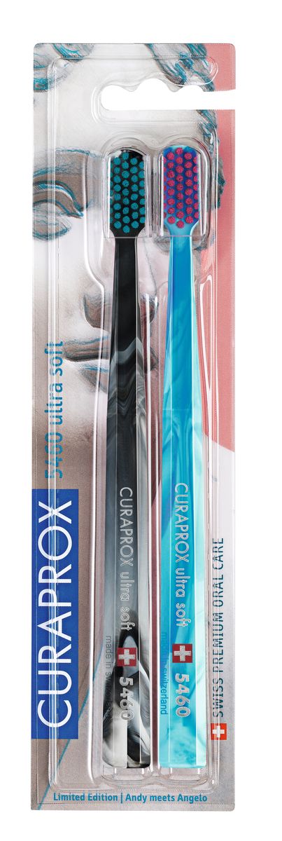 Curaprox CS 5460/2 Duo Michelangelo Набор зубных щеток ultrasoft, d 0,10 мм (2 шт.)CS5460/2 Duo Michelangelo Curaprox CS 5460/2 Duo Michelangelo Набор зубных щеток ultrasoft, d 0,10 мм (2 шт.)CS5460/2 Duo MichelangeloЩетки предназначены для ежедневного очищения зубов. Каждая щетка содержит 5460 мягких активных щетинок (диаметр 0,10мм) и обеспечивает качественное и нетравматичное удаление зубного налета.