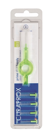 Curaprox CPS 011 Prime PLUS Ершик межзубный 1,1 мм (5 шт), зеленый + UHS 409 зеленый держательCPS011 plus UHS409 Curaprox CPS 011 Prime PLUS Ершик межзубный 1,1 мм (5 шт), зеленый + UHS 409 зеленый держательCPS011 plus UHS409В набор входят 5 ёршиков для регулярной чистки межзубных промежутков и держатель UHS409. Состав: Сверхтонкие щетинки изготовлены из нейлона. Стержень ершика изготовлен из плетеной проволоки (хирургическая сталь), что обеспечивает его прочность.