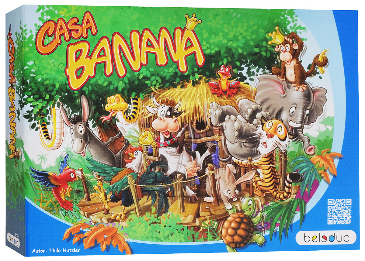 Beleduc Обучающая игра Каса Банана22500 Beleduc Обучающая игра Каса Банана22500По джунглям свободно разгуливают животные! Король обезьян приглашает своих друзей-зверей со всего света на большую вечеринку в джунглях, чтобы показать им свое новое жилище. Все звери оценили доброжелательность этого приглашения и большим потоком устремились к новому домику. Наконец-то они могут прийти в гости к своему близкому другу, живущему в огромных, необъятных джунглях. Только неизвестно, сможет ли новый дом вообще выдержать столько гостей. Чем больше животных залезет в домик, тем неустойчивее становится он. Также важно выбрать правильную стратегию - как расположить как можно больше зверей в домике, чтобы он или сами звери не упали? Игра рассчитана на 2-4 игроков в возрасте от 4 лет. Продолжительность игры - 10-15 минут. Все детали обучающей игры Beleduc Каса Банана выполнены из высококачественных материалов, совершенно безопасных для маленьких детей. Игра подходит для начального развития детей, задолго до того, как они идут в школу. Игра идеально подходит для...