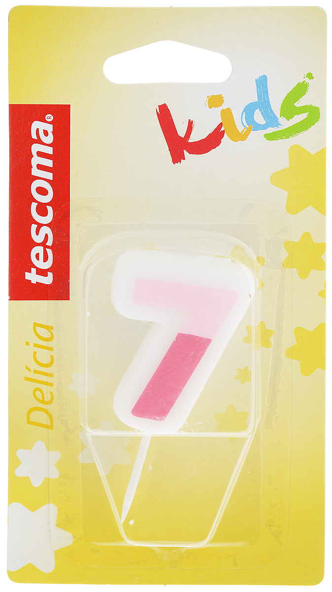 Свеча для торта Tescoma Delicia Kids, семерка, цвет: белый, розовый630977_ белый/розовый Свеча для торта Tescoma Delicia Kids, семерка, цвет: белый, розовый630977_ белый/розовыйСвеча для торта Tescoma Delicia Kids изготовлена из высококачественного парафина, фитиль - из натурального волокна. Это отличное решение для декорирования детского торта к празднику. Свечу можно комбинировать с другими цифрами. Изделие хорошо и долго горит. С этой свечой ваш праздник станет еще удивительнее и веселее. Размер свечи (без учета иглы): 3,5 х 4,5 см. Высота свечи (с учетом иглы): 7,5 см.