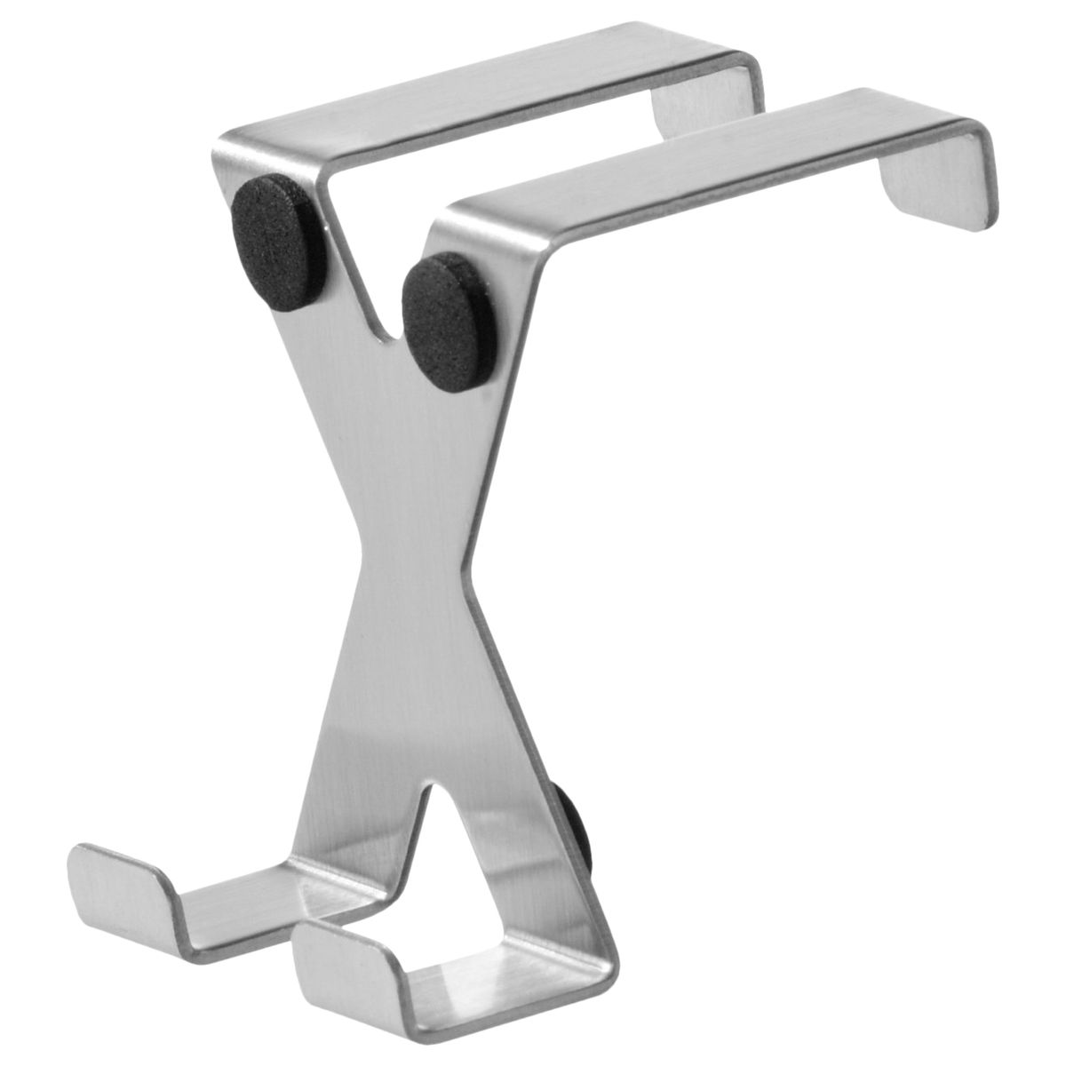 Крючок надверный Wonder Worker Pixie, двойной80005 Крючок надверный Wonder Worker Pixie, двойной80005• Pixie крючок надверный двойной из нержавеющей стали. • Двухсторонний: для мебельных дверец и ящиков (18 мм), для межкомнатных стандартных дверей (40 мм). • Противоскользящие подушечки для для лучшей фиксации, легкая установка, износостойкий материал, удобный в использовании, выдерживает вес до 5 кг.