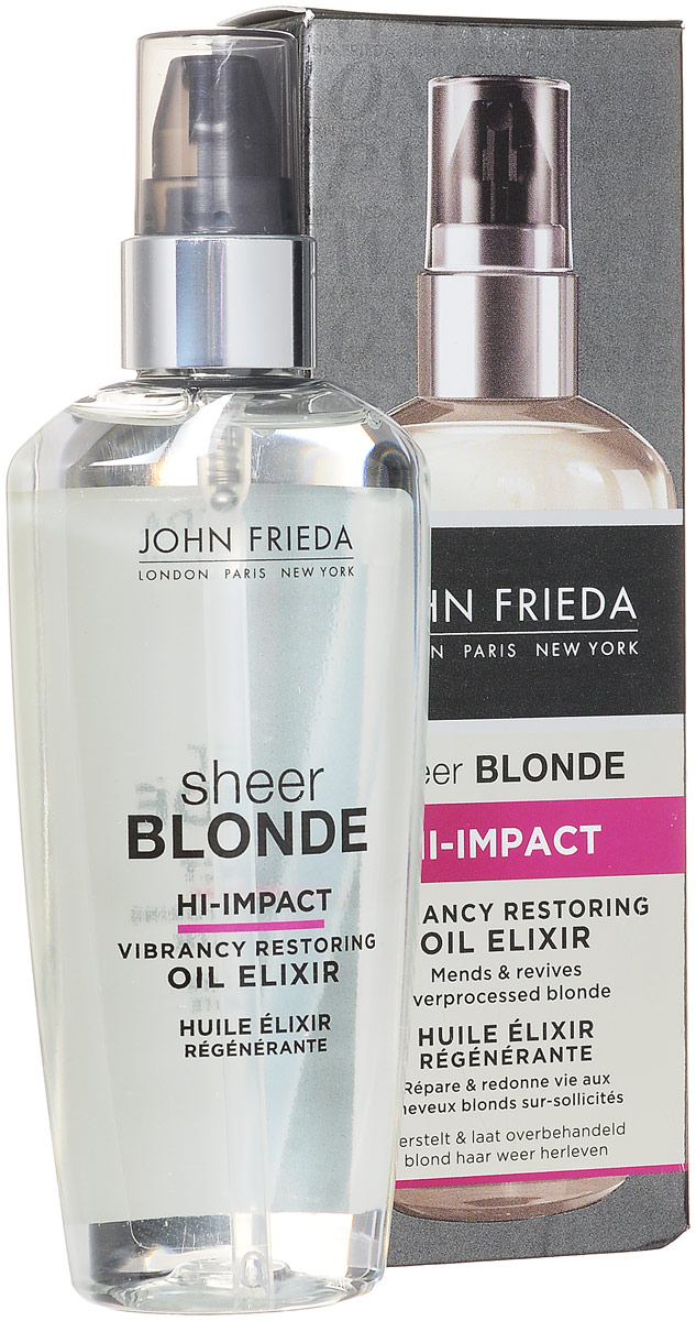 Sheer Blonde HI-IMPACT Масло-эликсир для восстановления сильно поврежденных волос 100 млjf213330 Sheer Blonde HI-IMPACT Масло-эликсир для восстановления сильно поврежденных волос 100 млjf213330Восстанавливает и оживляет поврежденные волосы. Возвращает блеск и яркость светлым поврежденным, тусклым волосам. Масло-эликсир SHEER BLONDE заметно восстанавливает поврежденную структуру волос, возрождая к жизни сухие пряди светлых волос. Применение: Распределите масло по всей длине влажных волос, уделяя особое внимание кончикам, далее высушите феном для восстановления сияния волос. Или нанесите несколько капель на кончики уже высушенных волос и придайте гладкость укладке, чтобы приручить самые непослушные пряди. НЕ ОКРАШИВАЕТ ВОЛОСЫ. *Использование безопасно для натуральных, окрашенных и мелированных волос.