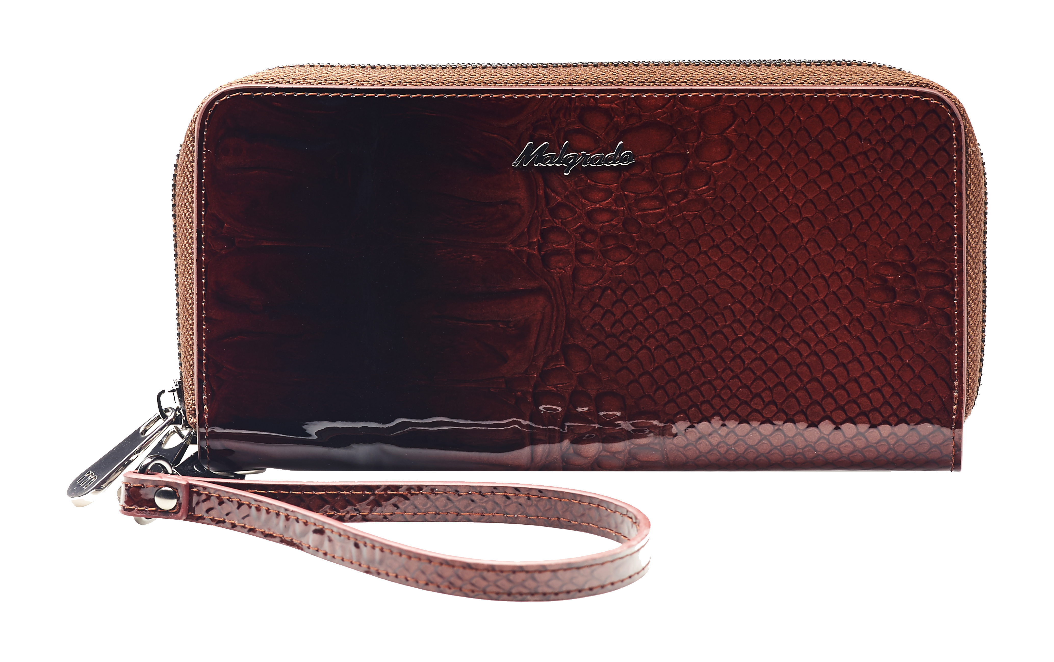 Кошелек Malgrado, цвет: коричневый. 73007-0440373007-04403# Brown Женский Клатч Malgrado Кошелек Malgrado, цвет: коричневый. 73007-0440373007-04403# Brown Женский Клатч MalgradoКошелек торговой марки Malgrado выполнен из натуральной кожи высшего качества. У модели 2 отделения на молнии. В 1 отделении находится 3 отдела, один из которых на молнии и по бокам по 2 длинных отдела на каждой стенке. Во втором отделении находится 8 кармашков на одной стенке и 6 маленьких и 1 большой кармашков на другой, а том числе и с прозрачной пленкой, в который можно положить пропуск, проездной билет или фотографию. Закрывается на металлическую молнию. В комплект входит удобный кожаный ремешок.