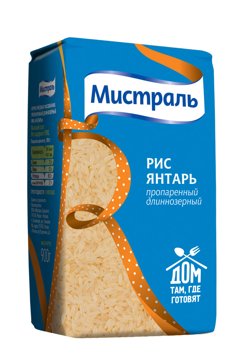Мистраль Рис Янтарь, 900 г10213 Мистраль Рис Янтарь, 900 г10213Рис Мистраль Янтарь - это отборный пропаренный рис, прошедший тщательную очистку, благодаря чему его зерна имеют одинаковую ровную форму и янтарный цвет. Рис Янтарь хорош как самостоятельное блюдо, а также в качестве гарнира к мясу, рыбе и птице. Чтобы всегда иметь гарнир под рукой, готовый рис можно хранить в холодильнике в течение одной недели, а в морозильной камере — до шести месяцев. Он остается таким же вкусным даже после повторного разогревания.