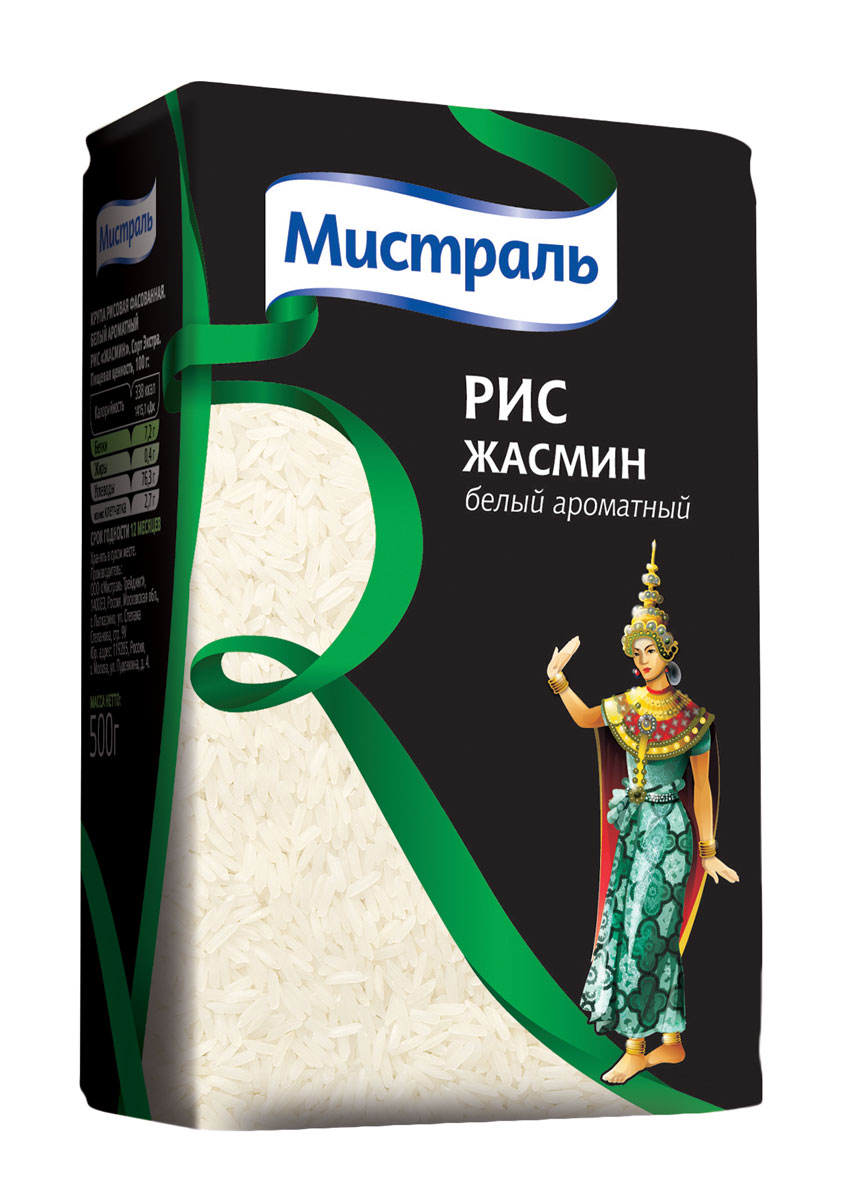 Мистраль Рис Жасмин, 500 г15003 Мистраль Рис Жасмин, 500 г15003Рис Жасмин - особый сорт ароматного риса, произрастающий на высокогорных плато Таиланда. Он назван в честь нежного цветка за тонкий аромат и сходство белых зерен с лепестками. Рис идеально подходит для простых гарниров, экзотических и пряных блюд, характерных для восточной кухни, а также для приготовления десертов.