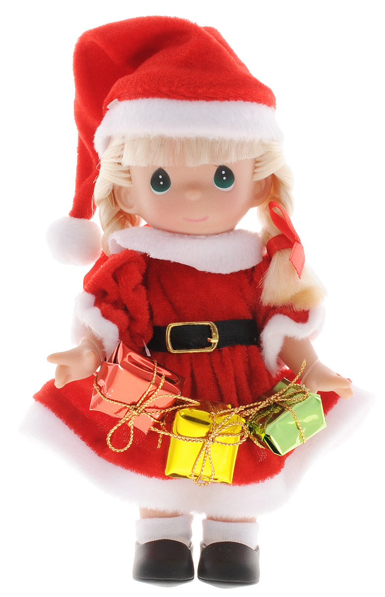 Precious Moments Мини-кукла Подарок для Санты блондинка2161 Precious Moments Мини-кукла Подарок для Санты блондинка2161Какие же милые эти куколки Precious Moments. Создатель этих очаровательных крошек настоящая волшебница - Линда Рик - оживила свои творения, каждая кукла обрела свой милый и неповторимый образ. Эти крошки могут сопровождать вас в чудесных странствиях и сделать каждый момент вашей жизни незабываемым! Очаровательная мини-кукла Подарок для Санты станет отличным подарком для любой девочки на Новый год и Рождество. Куколка одета в костюм Санта-Клауса, а в руках держит подарки. У куклы светлые волосы, заплетенные в две косички и большие зеленые глаза. Одежда у куклы съемная, руки и голова подвижные. Благодаря играм с куклой, ваша малышка сможет развить фантазию и любознательность, овладеть навыками общения и научиться ответственности. Порадуйте свою принцессу таким прекрасным подарком! Куколка поставляется в коробке в виде новогоднего сапожка.
