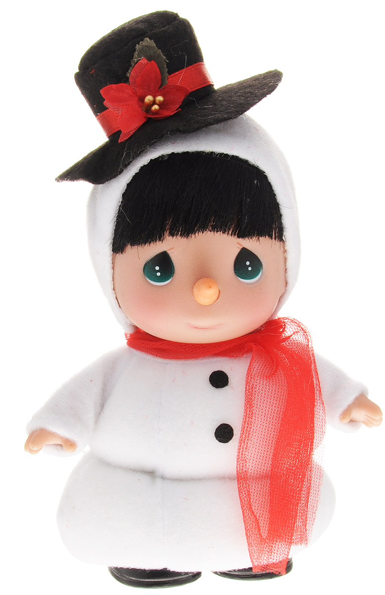 Precious Moments Мини-кукла Снеговик5259 Precious Moments Мини-кукла Снеговик5259Какие же милые эти куколки Precious Moments. Создатель этих очаровательных крошек настоящая волшебница - Линда Рик - оживила свои творения, каждая кукла обрела свой милый и неповторимый образ. Эти крошки могут сопровождать вас в чудесных странствиях и сделать каждый момент вашей жизни незабываемым! Мини-кукла Снеговик станет прекрасным подарком на Новый год. Одета кукла в традиционный костюм снеговика. На голове у нее - черная шляпка с цветком. Образ дополняют красный шарфик и морковка вместо носа. У куколки большие зеленые глаза. У игрушки подвижные руки и голова. Благодаря играм с куклой, ваша малышка сможет развить фантазию и любознательность, овладеть навыками общения и научиться ответственности. Порадуйте свою принцессу таким прекрасным подарком!