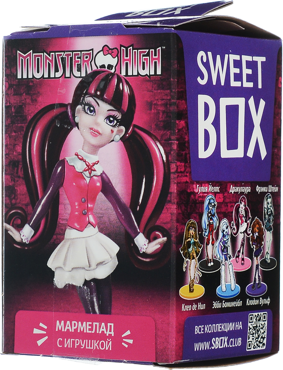 SweetBox Monster High мармелад с игрушкой в коробочке, 10 гMX-10-MA-197 SweetBox Monster High мармелад с игрушкой в коробочке, 10 гMX-10-MA-1976 очаровательных девочек-монстряшек! Собери подружек вместе!