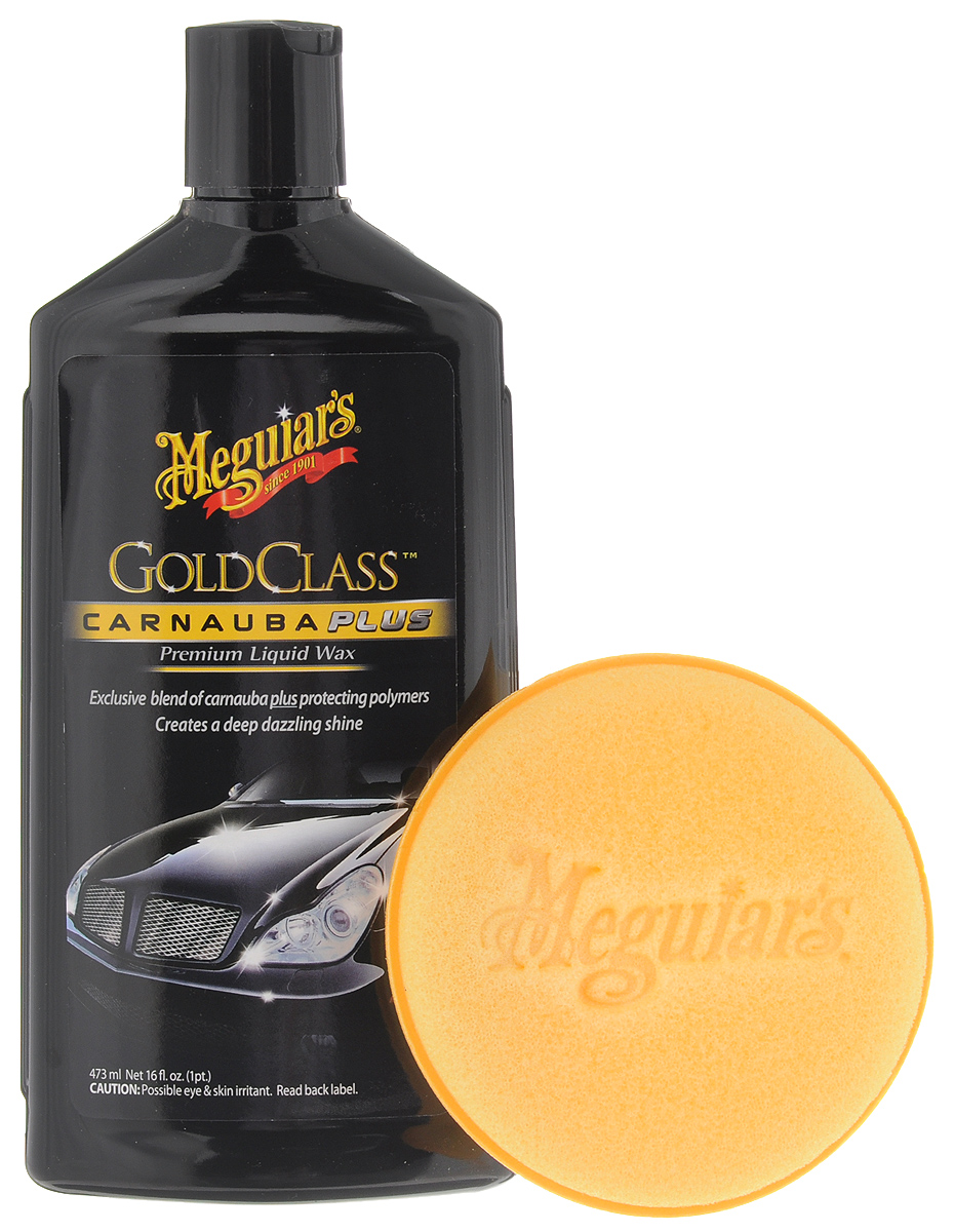 Полироль автомобильная Meguiars Gold Class. Carnauba Plus, жидкость, с губкой, 473 млG 7016 Полироль автомобильная Meguiars Gold Class. Carnauba Plus, жидкость, с губкой, 473 млG 7016Автомобильная полироль Meguiars Gold Class Carnauba Plus придает поверхности ослепительный блеск, а цвету - интенсивность. Удаляет мелкие царапины, образует надежное, долговечное покрытие. В комплект входит поролоновая губка. Размер губки: 10,5 х 10,5 х 2 см. Товар сертифицирован.