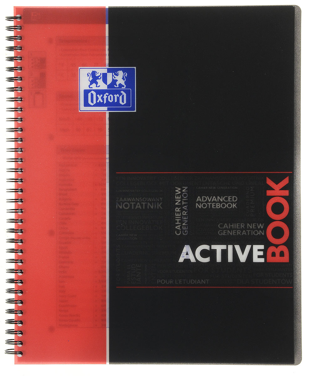 Oxford Тетрадь Sos Notes Activebook 80 листов в клетку цвет красныйна 400019520, 271400 Oxford Тетрадь Sos Notes Activebook 80 листов в клетку цвет красныйна 400019520, 271400Красивая и практичная тетрадь Oxford Sos Notes Activebook отлично подойдет для ведения и хранения заметок. Тетрадь формата А4+ состоит из 80 листов белой бумаги и четкой яркой линовкой в клетку. Обложка тетради выполнена из плотного пластика черно-красного цвета. Благодаря специальным меткам на каждой странице и бесплатному приложению SOS Notes для вашего телефона или планшета, вы сможете всегда легко перенести ваши записи и зарисовки с бумажной страницы в смартфон или на компьютер. Это прекрасное сочетание тетради и органайзера, так как включает в себя внутренний кармашек для хранения документов и закладку-линейку со справочной информацией.