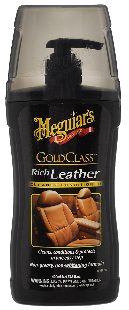 Очиститель и кондиционер для кожи Meguiars Rich Leather, 400 млG 17914 Очиститель и кондиционер для кожи Meguiars Rich Leather, 400 млG 17914Очиститель и кондиционер для кожи Meguiars Rich Leather гарантированно очищает, увлажняет и защищает изделия из натуральной кожи. Содержит увлажняющие питательные вещества, сохраняющие эластичность кожи и придающие ей роскошный внешний вид. УФ-фильтр предотвращает от высыхания, растрескивания и старения натуральной кожи. Не содержит вредных растворителей. Не оставляет жирного блеска. Объем: 400 мл. Товар сертифицирован.