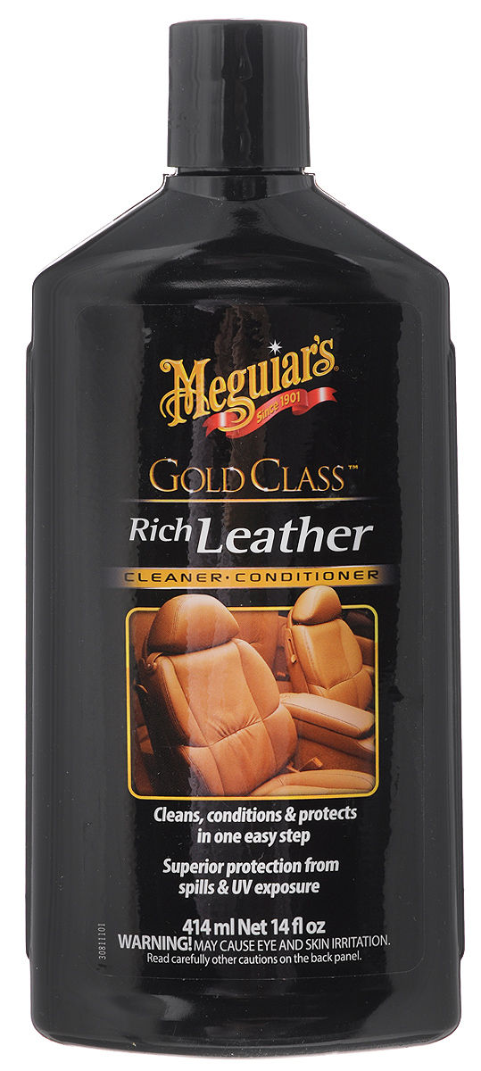 Очиститель и кондиционер для кожи Meguiars Rich Leather, 414 млG 7214 Очиститель и кондиционер для кожи Meguiars Rich Leather, 414 млG 7214Очиститель и кондиционер для кожи Meguiars Rich Leather гарантированно очищает, увлажняет и защищает изделия из натуральной кожи. Содержит увлажняющие питательные вещества, сохраняющие эластичность кожи и придающие ей роскошный внешний вид. УФ-фильтр предотвращает от высыхания, растрескивания и старения натуральной кожи. Не содержит вредных растворителей. Не оставляет жирного блеска. Объем: 414 мл. Товар сертифицирован.