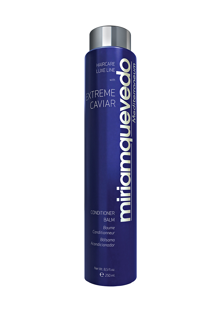 Miriam Quevedo Бальзам-кондиционер с экстрактом черной икры (Extreme Caviar Conditioner Balm) 250 млMQ343 Miriam Quevedo Бальзам-кондиционер с экстрактом черной икры (Extreme Caviar Conditioner Balm) 250 млMQ343Средство по уходу за волосами с восстанавливающими свойствами содержит в себе экстракт черной икры, который богат липопротеинами, микроэлементами и витаминами. Они подарят силу и здоровье, предупредят процесс старения волос, оградят от сечения, раннего выпадения и нарушения работы сальных желез. п Бальзам придаст поврежденным и ослабленным волосам свежий и здоровый вид. Способ применения: после мытья волос нанесите бальзам массирующими движениями на кожу головы и распределите по всей длине. Подержите 5-10 минут и полностью смойте.
