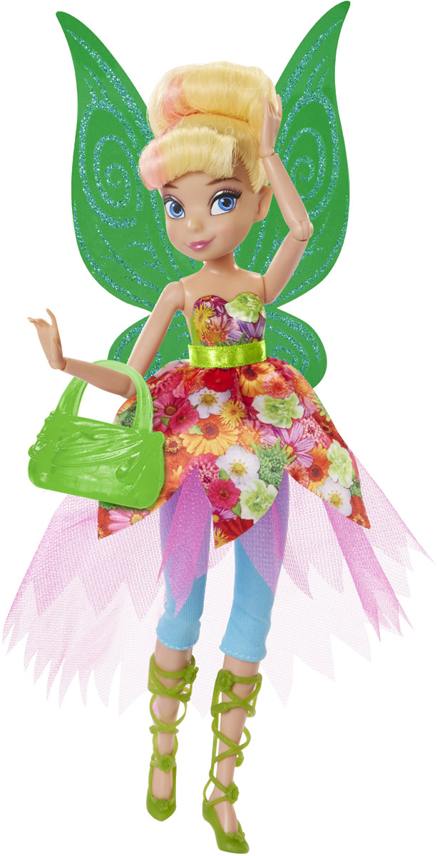 Disney Fairies Кукла Pixie Prints Фея Динь-Динь956660 Disney Fairies Кукла Pixie Prints Фея Динь-Динь956660Кукла Disney Fairies Фея Динь-Динь создана специально для поклонниц мультфильма Феи Дисней. Она одета в яркий, красочный наряд и выглядит очень эффектно. У феи красивые густые волосы, убранные в изящную прическу, большие, невероятно выразительные глаза и милое улыбчивое личико. Фея Динь-Динь обожает мастерить, у нее пытливый ум, она обожает узнавать что-то новое. У Динь-Динь взбалмошный характер: вспыльчивая и злопамятная с одной стороны, она в тоже время очень общительна и всегда придет на помощь своим друзьям, если те попадут в какую-нибудь переделку. У куклы подвижны руки и ноги, сгибаются кисти и локти, благодаря чему она может принимать самые изящные позы. К кукле прилагается изящная сумочка.