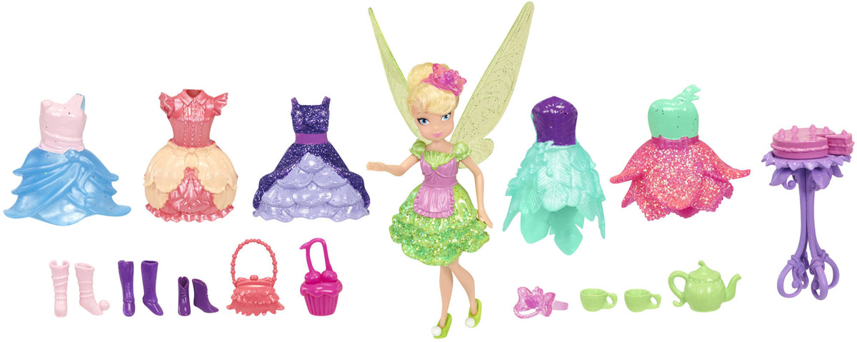 Disney Fairies Игровой набор с мини-куклой Фея Динь-Динь885400 Disney Fairies Игровой набор с мини-куклой Фея Динь-Динь885400Игровой набор Disney Fairies Фея Динь-Динь обязательно понравится вашей малышке. Фея Динь-Динь приглашает на чаепитие! Хозяйка будет появляться в разных нарядах. В набор входят куколка, столик, 2 чашки, тортик с отдельным куском, чайник, 2 сумочки, крылья, 6 платьев и 3 пары обуви. Кукла со светлыми волосами выполнена из прочного пластика. Ее головка, ручки и ножки подвижны. Завершают сказочный образ полупрозрачные крылья феи. Игры с куклой способствуют эмоциональному развитию ребенка, а также помогают формировать воображение и художественный вкус. Малышка проведет множество счастливых часов, играя с очаровательной феей. Великолепное качество исполнения делают эту игрушку чудесным подарком к любому празднику.