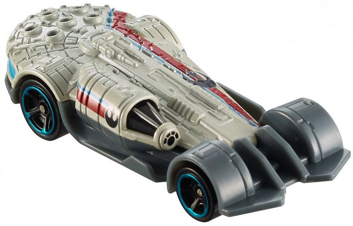 Hot Wheels Star Wars Машинка Millennium FalconDPV24_DPV25 Hot Wheels Star Wars Машинка Millennium FalconDPV24_DPV25Свершилось! То чего вы так долго ждали! Космические корабли и звездолеты приобрели форму машинок. Звездные машинки это точная копия космических крейсеров из Star Wars на колесах. Запускайте их в космические путешествия по трекам Hot Wheels! Машинка Hot Wheels Millennium Falcon обязательно привлечет внимание вашего ребенка. Колеса модели имеют свободный ход. Ваш малыш будет часами играть с этой машинкой, придумывая различные истории. Порадуйте его таким замечательным подарком.