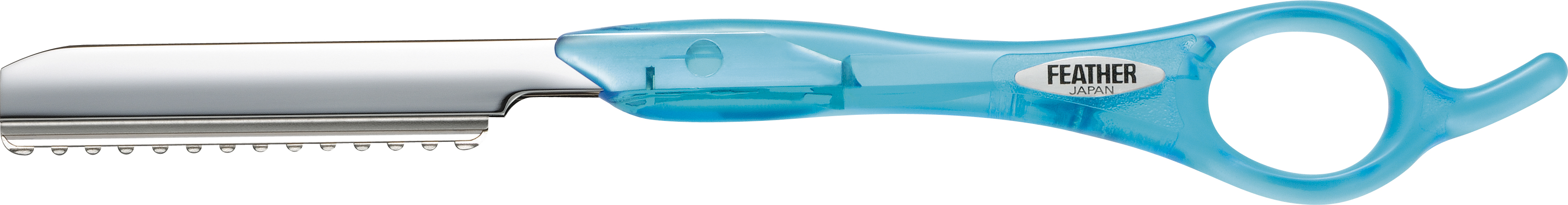 Feather Классическая филировочная бритва SR-AB голубого цветаS4250821 Feather Классическая филировочная бритва SR-AB голубого цветаS4250821Серия Styling Razor - это любимые бритвы для стрижки волос среди парикмахеров по всему миру. Благодаря тонкому наклонному срезу, который дает бритва, концы волос отлично падают по форме стрижки, создавая красивую текстуру. Для получения оптимального угла кромки каждое лезвие проходит тройную заточку. Лезвия не только остры, но и долговечны, благодаря своему двойному покрытию из платинового сплава и каучука. Платиновый сплав увеличивает долговечность лезвия, а каучуковое покрытие снижает трение.