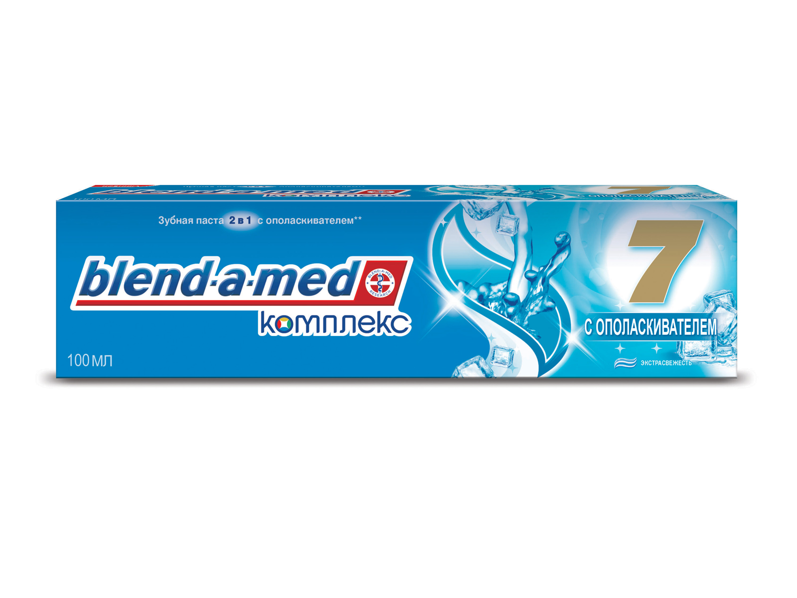 Blend-a-med Зубная паста Комплекс 7 Экстра Свежесть с ополаскивателем, 100 млBM-81540277 Blend-a-med Зубная паста Комплекс 7 Экстра Свежесть с ополаскивателем, 100 млBM-81540277Свежесть дыхания и защита всей полости рта! Blend-a-med Комплекс 7 Экстра Свежесть: Сочетает в себе полную защиту Blend-a-med Комплекс 7! Имеет ярко-выраженный мятный освежающий вкус! Зубные пасты Blend-a-med Комплекс 7 защищают по семи признакам: - Бактериальный налет. - Кариес зубов. - Проблемы дёсен. - Кариес корня. - Зубной камень. - Тёмный налёт. - Несвежее дыхание. Blend-a-med Комплекс 7 обеспечивает быструю, простую и легкую защиту всей полости рта, и вы можете наслаждаться жизнью, не беспокоясь о здоровье ваших зубов! Ощутите взрыв свежести с зубной пастой Blend-a-med Комплекс 7 Экстра свежесть, почувствуйте больше уверенности при общении с друзьями. Blend-a-med рекомендует использовать зубную пасту Комплекс 7 Экстра свежесть с зубной щеткой Oral-B Комплекс. Попробуйте новый Blend-a-med Комплекс 7 Экстра Свежесть с ополаскивателем. - Ярко-выраженный мятный освежающий вкус. - Обеспечивает качественный уход за здоровьем полости рта. - Комплексная защита всё полости рта. -...