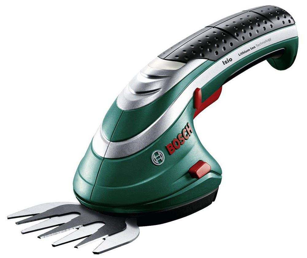 Аккумуляторные ножницы для травы Bosch ISIO 3 + штанга 06008331050600833105 Аккумуляторные ножницы для травы Bosch ISIO 3 + штанга 06008331050600833105Аккумуляторные ножницы для травы Bosch ISIO 3 - компактный и легкий инструмент для комфортной работы в саду. Надежность и высокая мощность: благодаря литиево-ионному аккумулятору и антиблокировочной системе вы сможете работать без перерыва в течение 50 минут на одной зарядке аккумулятора. Данная модель оснащена удобным 4-ступенчатым светодиодным индикатором заряда и антиблокировочной системой. Это предотвращает блокировку ножниц и обеспечивает комфортную работу без остановки. Простая замена насадок обеспечивается благодаря системе SDS. Ножницы работают от аккумулятора 1,5 Ач до 50 минут. В комплект входит телескопическая штанга с регулировкой длины, а также переставляемой по горизонтали и вертикали головкой и съемными колесами. Время зарядки аккумулятора: 3,5 ч Тип аккумулятора: литий-ионный