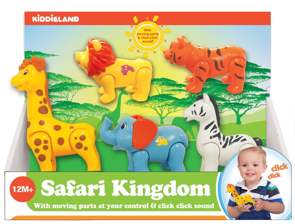 Kiddieland Развивающая игрушка Мир сафариKID 054106 Kiddieland Развивающая игрушка Мир сафариKID 054106Игровой набор животных Kiddieland Мир сафари представлен красочно исполненными фигурками животных, с которыми ваш ребёнок сможет познакомиться и узнать много нового об их жизни, питании, среде обитания. Фигурки можно использовать для различных сюжетно-ролевых игр или для постановки сценок из жизни животных. Особенности: Игровой набор представлен фигурками диких животных Африки для интересной сюжетной игры. Фигурки царя зверей - льва, ловкого тигра, сильного слона, длинношеего жирафа, быстрой зебры исполнены с подвижными ножками. Ребёнок познакомиться с внешним видом представителей животного мира, их названиями, расширяя свой кругозор. С фигурками животных можно придумать и разыграть множество интересных сюжетов для увлекательных игр или устроить домашнее театральное представление используя их в качестве актёров сцены. Сюжетно-ролевые игры с фигурками способствуют развитию мелкой моторики, словарного запаса, воображения...
