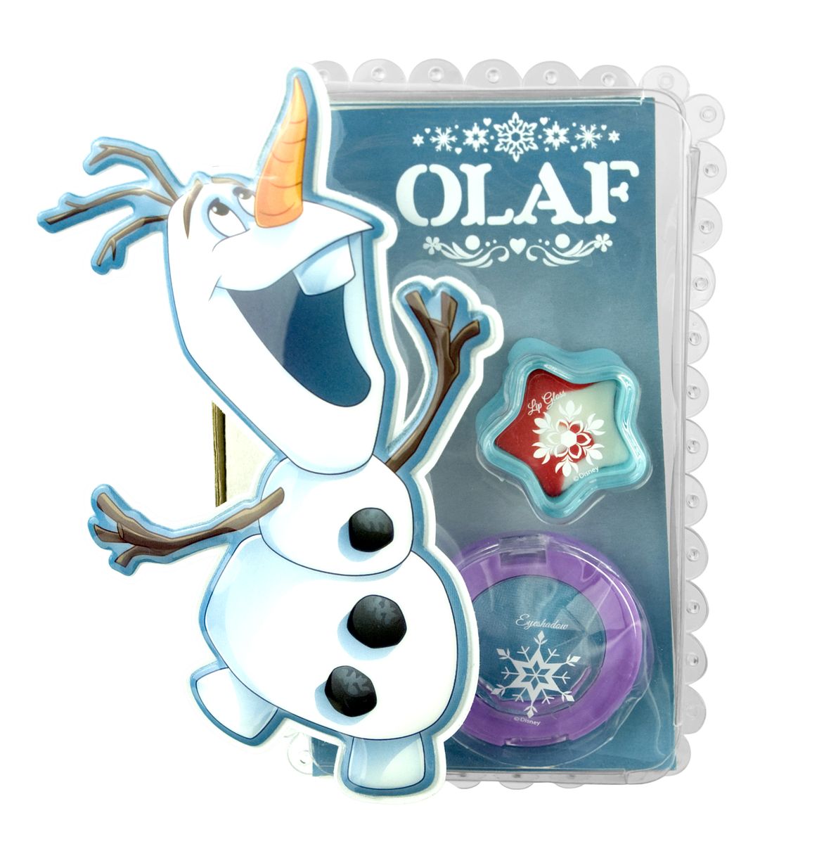 Markwins Игровой набор детской декоративной косметики Frozen Олаф 96062519606251 Markwins Игровой набор детской декоративной косметики Frozen Олаф 96062519606251Игровой набор детской декоративной косметики Markwins Frozen Олаф - отличный подарок для каждой девочки! С его помощью она сможет создать себе яркий, эффектный образ, накрасив губы и глаза. Особенно понравится набор поклонницам мультфильма Холодное сердце - на упаковке изображен один из его персонажей, уморительный снеговик Олаф. В набор входят блеск для губ в баночке и тени для век. Условия хранения: Хранить при температуре от +5 до +25 градусов. Не допускать попадания прямых солнечных лучей. Детская косметика Markwins создана с соблюдением самых высоких европейских стандартов безопасности. Продукция не содержит парабенов, метилизотиазолинона, пальмового масла. Косметика предназначена для детей от 7 лет. Несмотря на высокое качество продукции, производитель рекомендует проверить индивидуальную реакцию на косметику перед ее использованием.